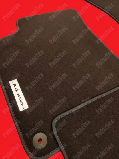 audi a4 b8 2013 brown carpet mats with steel logo
