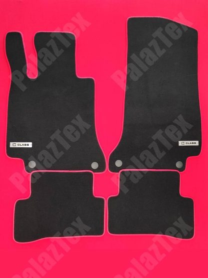 mercedes w205 black velour floor mat set