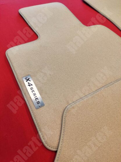 beige velour carpet mat for bmw x4 f26 with logo