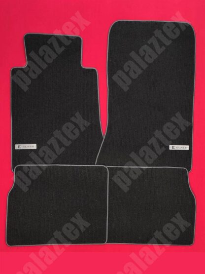 black ribbed carpet floor mats set for mercedes w124