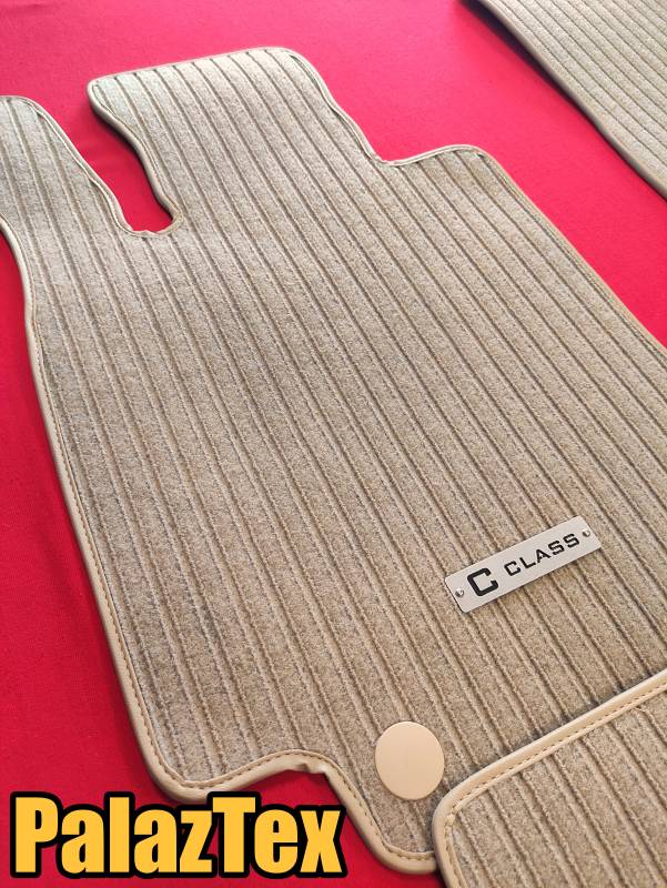 mercedes ribbed car floor mats beige