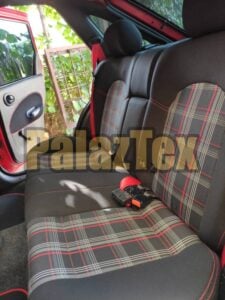 application of plaid automotive fabric for seats 3