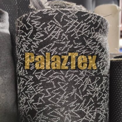 black and white crazy quilt auto upholstery fabric