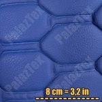 blue cromo seamless quilted automotive upholstery vinyl leather