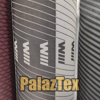 bmw gray m3 logo patterned auto upholstery fabric
