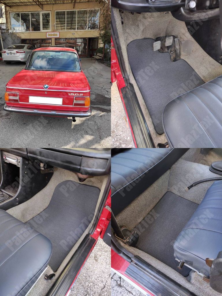 Velour BMW E10 Floor Mats - 20+ Colors & 2002 Metal Logo