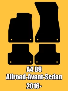 audi a4 b9 2016- sedan allroad avant floor mat pattern