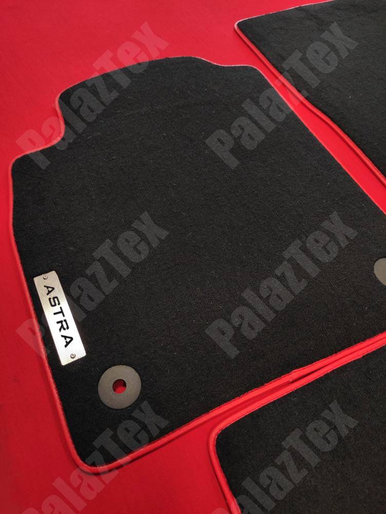 Lengenfelder Velours Floor Mats For Opel Astra J - 4-Piece Set, Black, Made In Germany