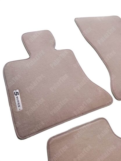 bmw f07 gt beige velour car mats with logo