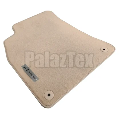 audi a5 beige carpet floor mat with metal a5 series logo and fixing clips