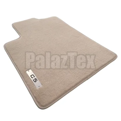 beige citroen c5 carpet floor mat with metal c5 logo