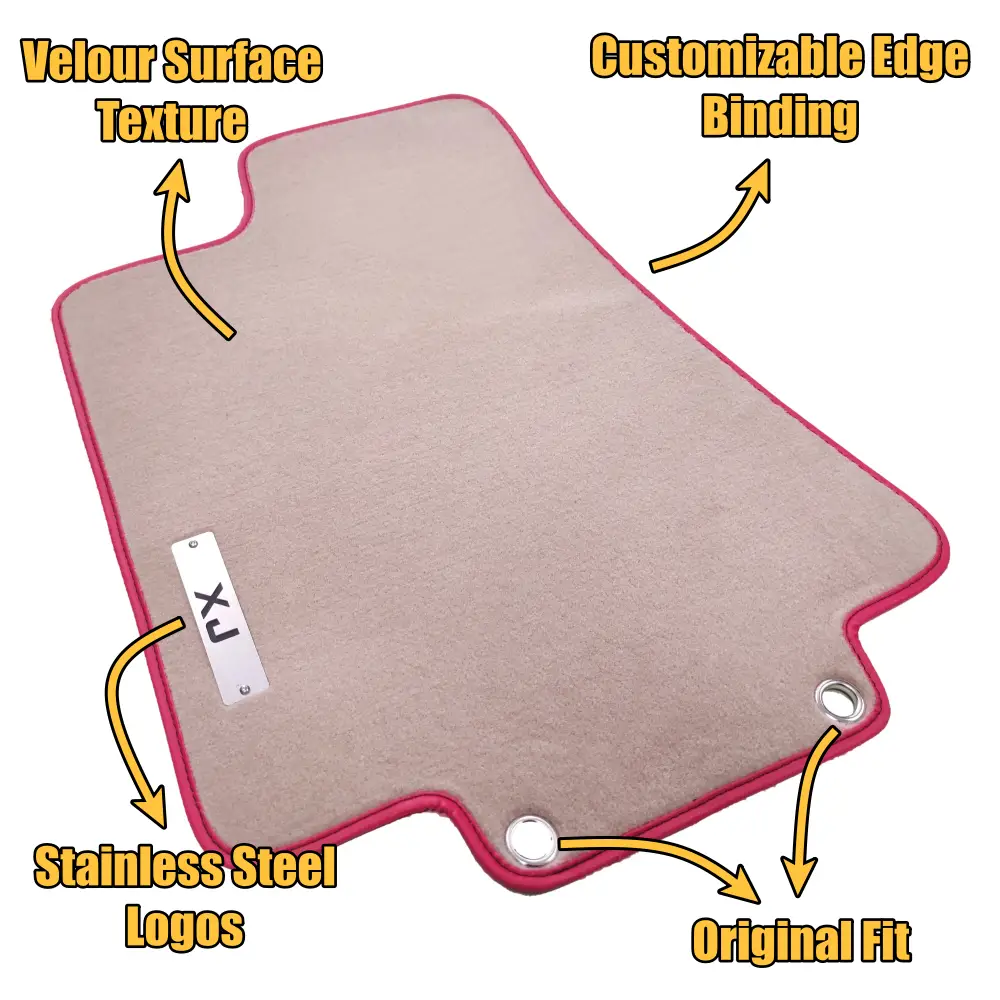 jaguar xj xjr xj6 xj8 xj12 custom made velour mats features