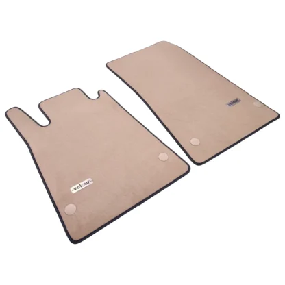 Mercedes SLK R172 floor mats - beige velour car mats with black trim
