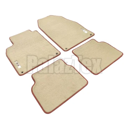4 pieces custom fit velour floor mat set for saab 9-3 2007-2012 color light beige