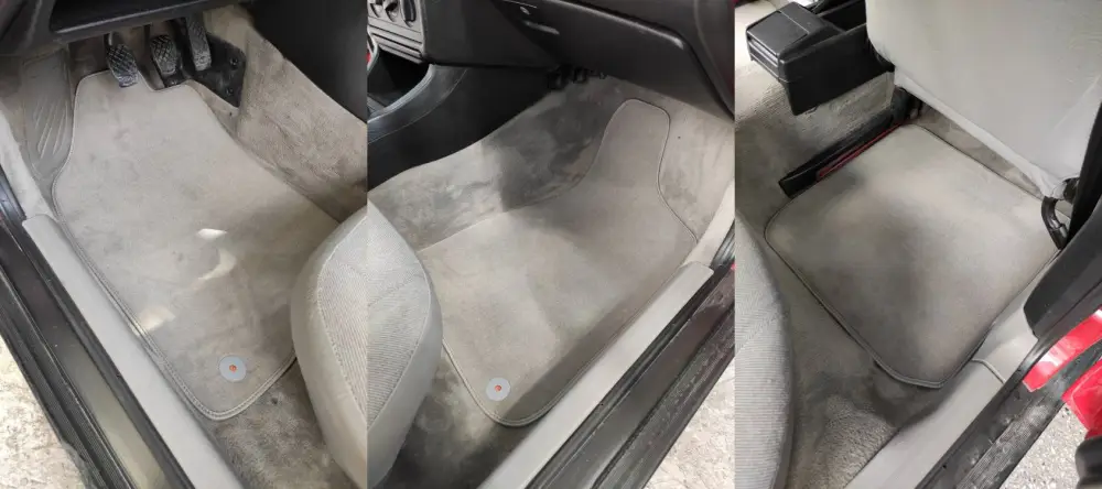 application of grey velour audi 80 floor mats