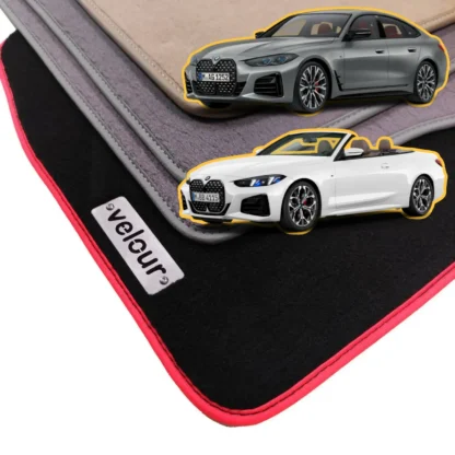 bmw 4 series g22 coupe g23 convertible g26 gran coupe velour floor mats