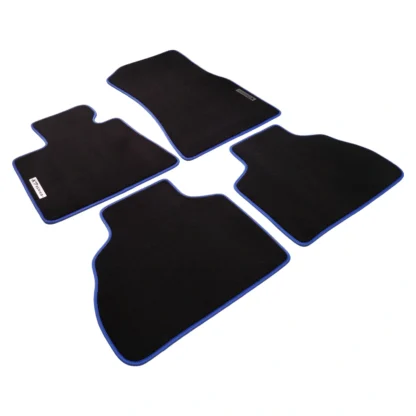 velour bmw x7 floor mats with x7 series logo, 4 pieces, with blue edge binding