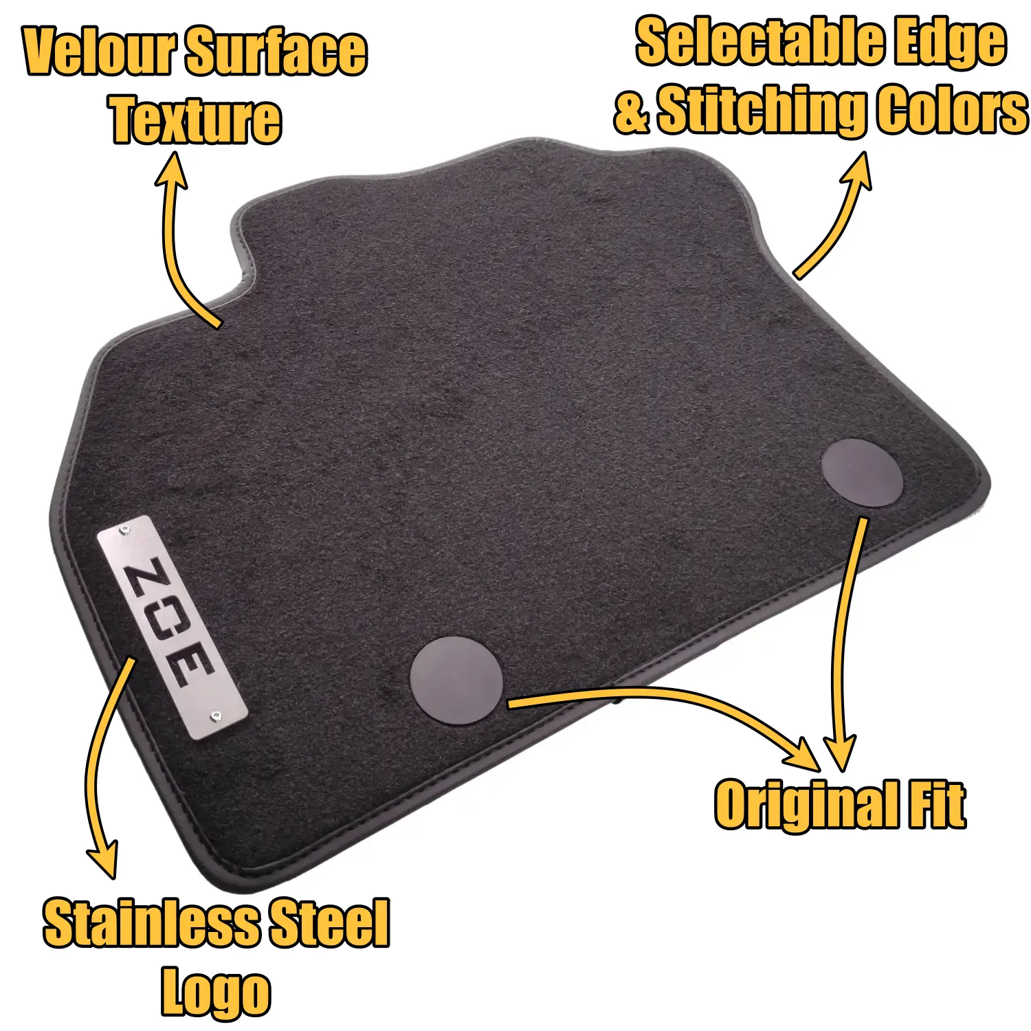 features of renault zoe velour mat