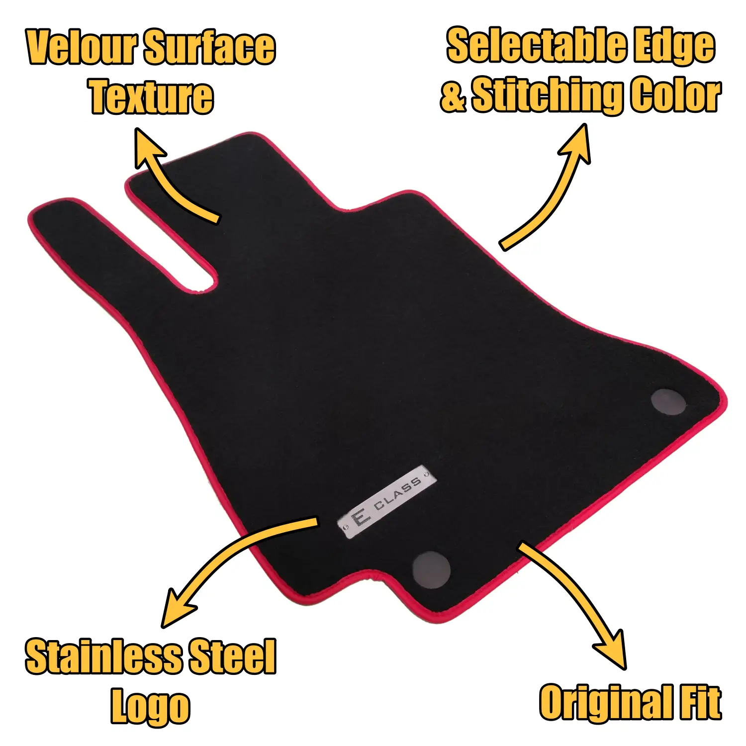 mercedes e coupe a238-c238 velour floor mat features