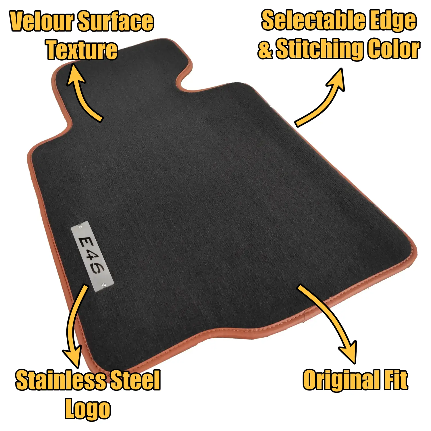 bmw e46 convertible velour floor mats features