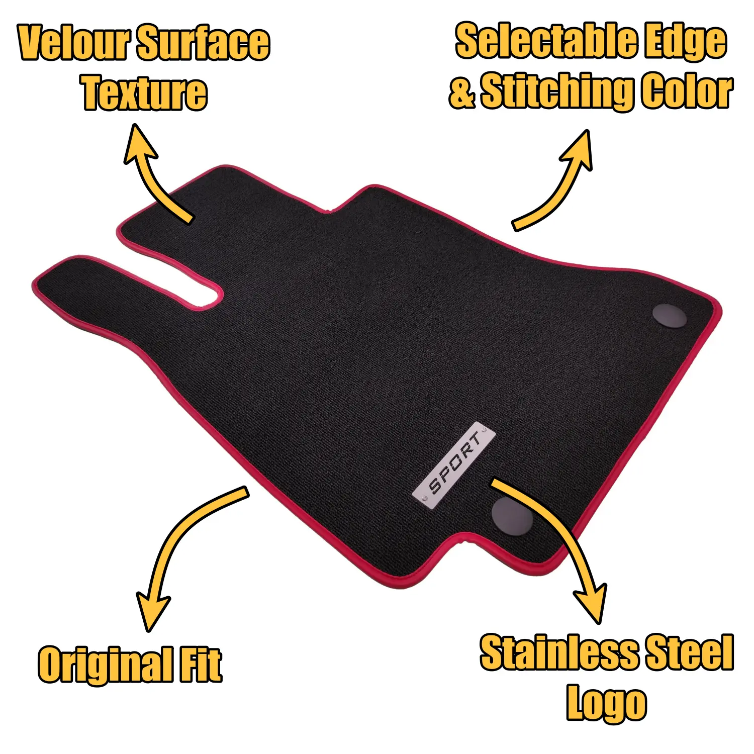 velour mercedes w204 floor mats features