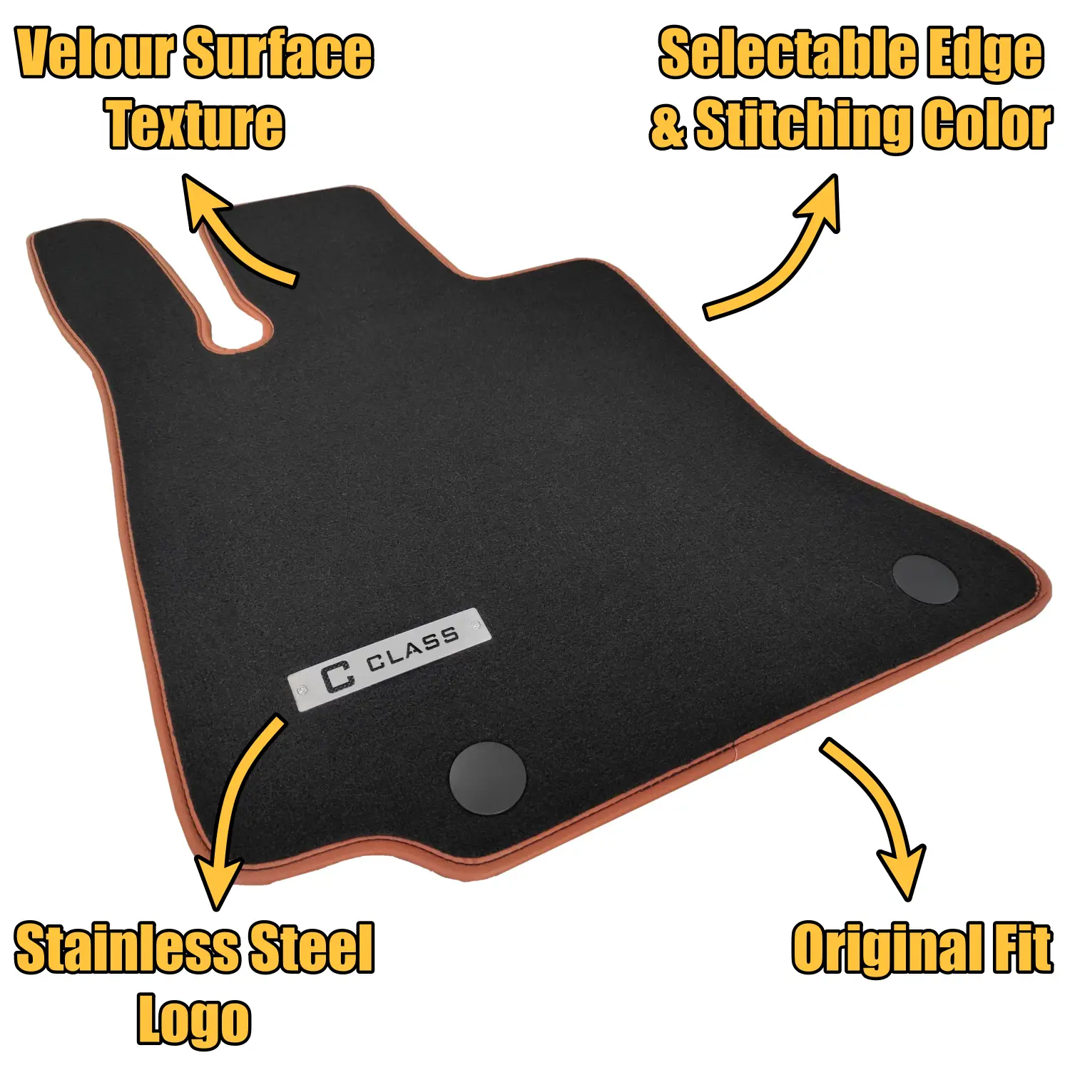 velour mercedes w206 floor mats features