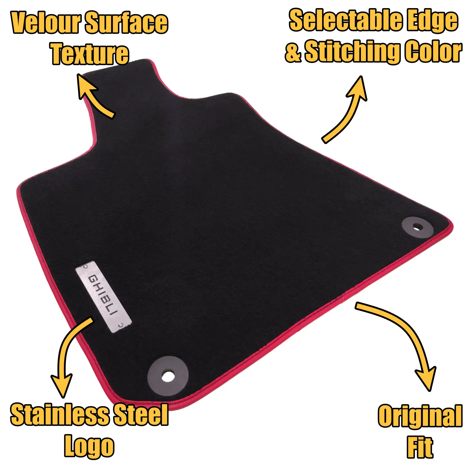 velour maserati ghibli floor mats features