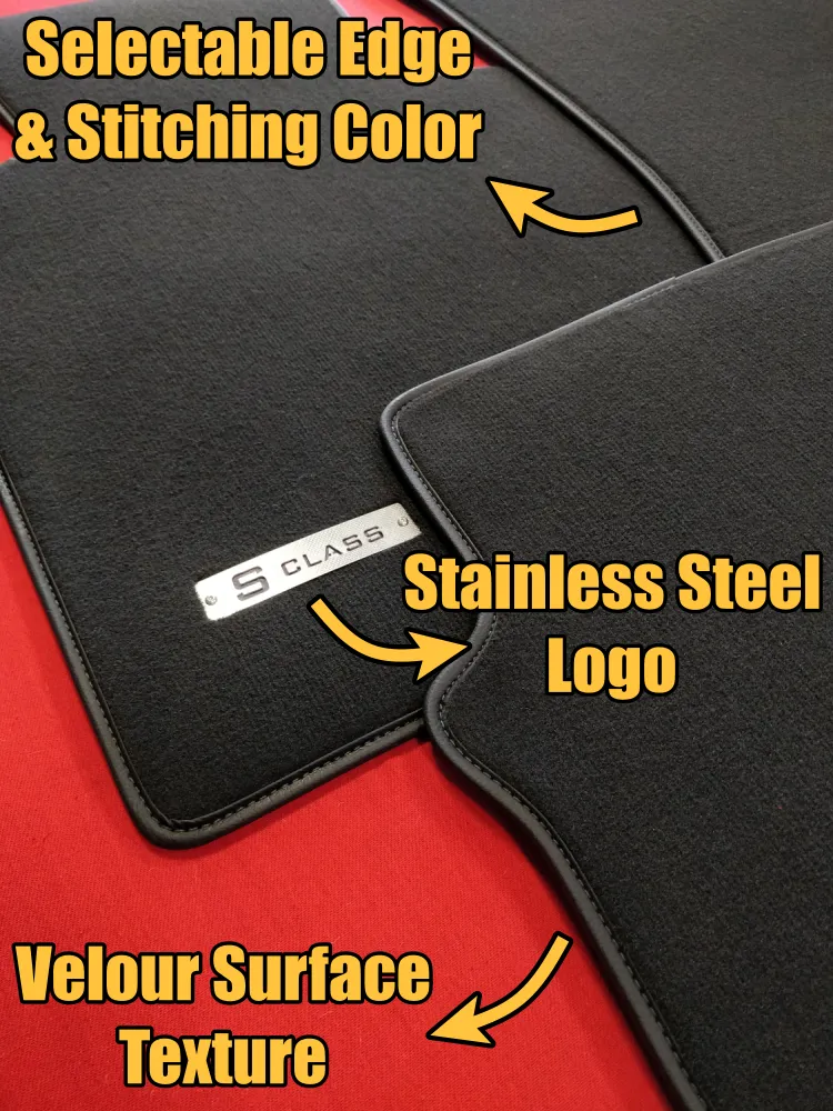 velour mercedes w126 floor mats features