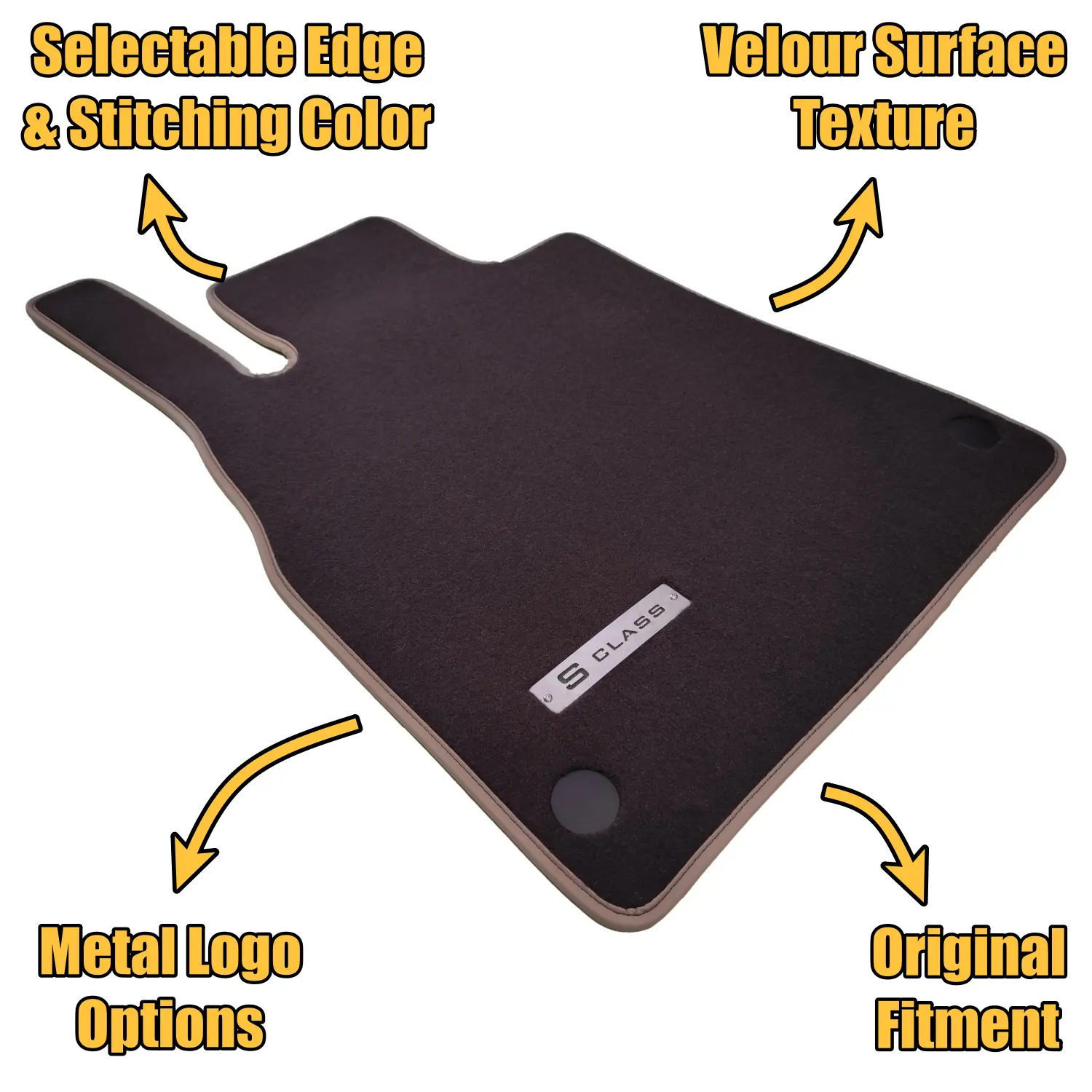 velour mercedes w223 floor mats features