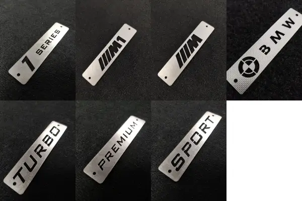 bmw 1 series floor mat metal logos