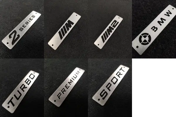 bmw 2 series metal floor mat logos