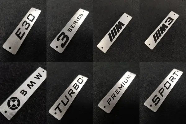 bmw e30 metal floor mat logos