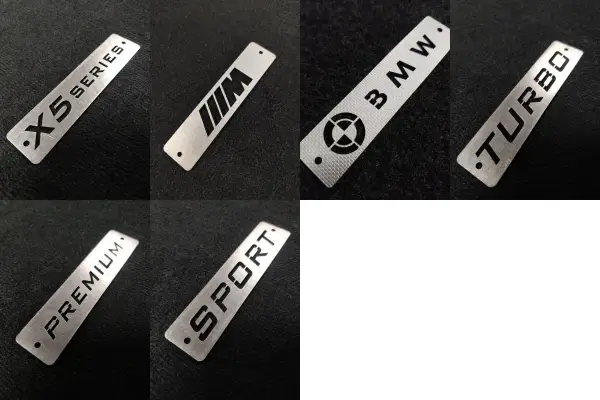 bmw x5 series metal logo floor mat
