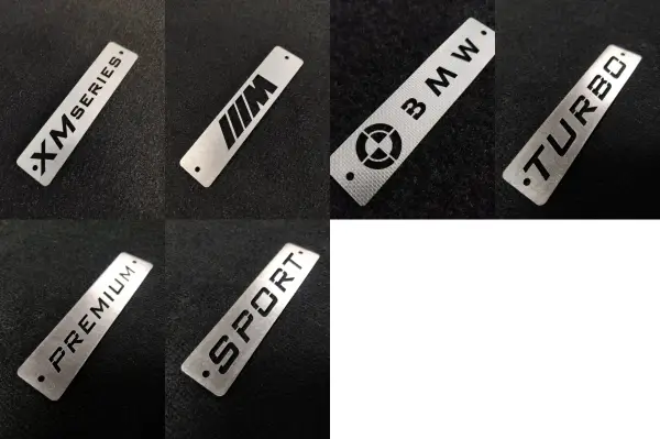 bmw xm metal floor mat logo