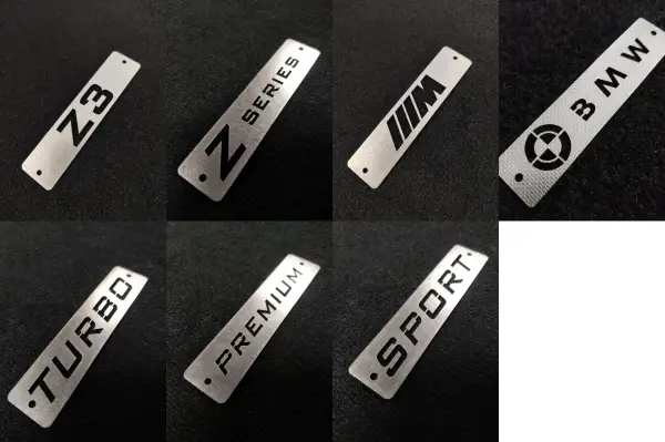 bmw z3 floor mat metal logo