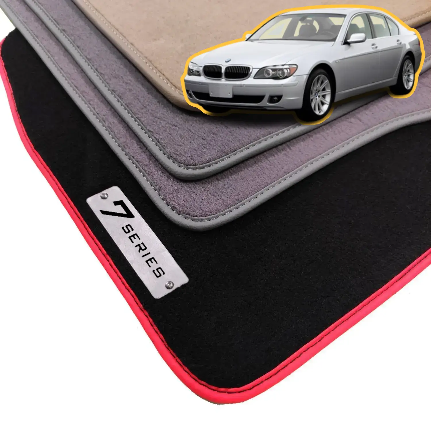 velour bmw e65 floor mats for 7 series 2001-2008