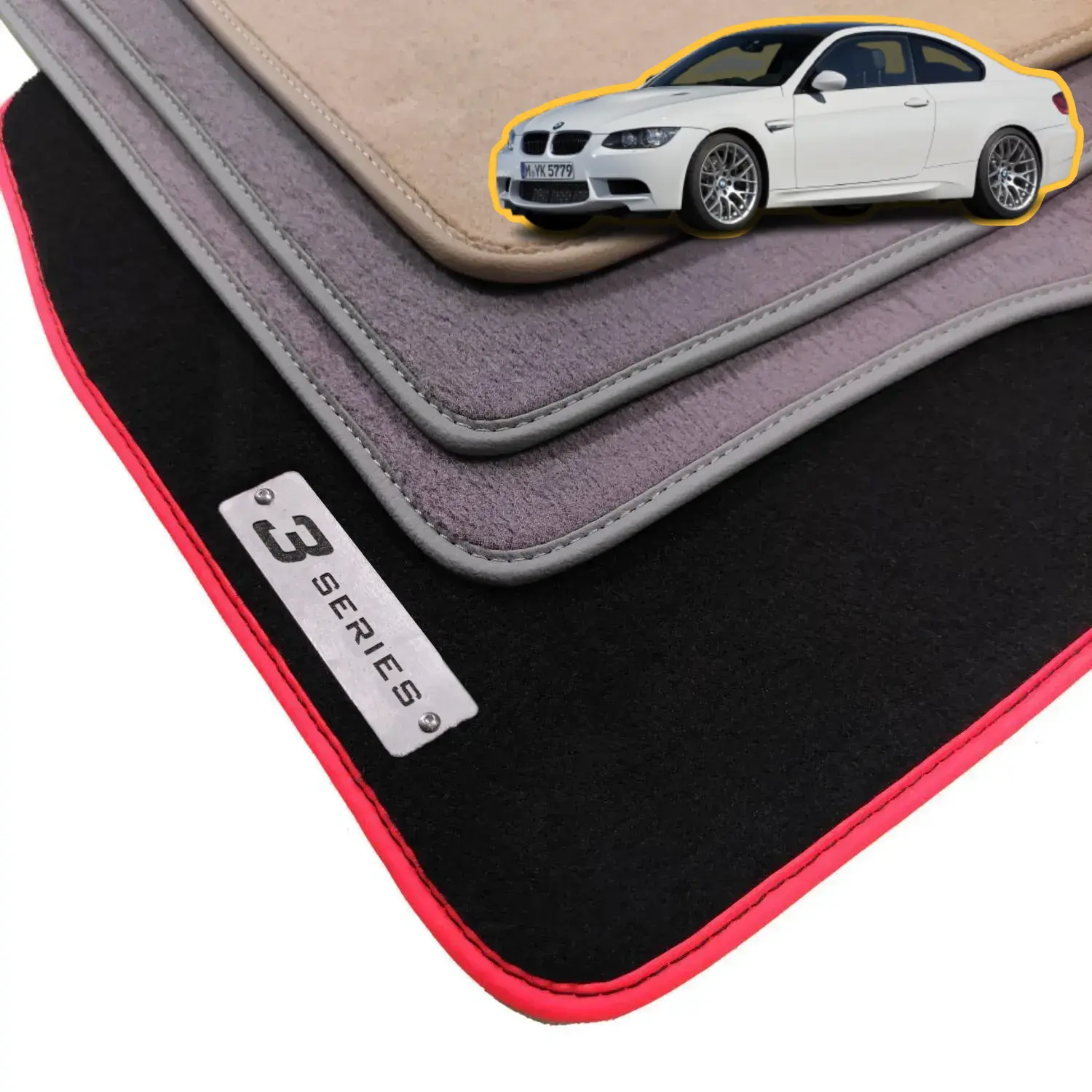 Tailored Carpet Floor Mats For BMW 3 Series E92 Coupe (2007-2013) – 4-Piece Set In Black