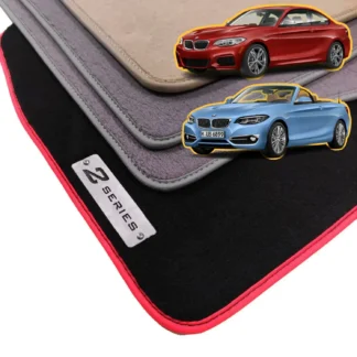 velour bmw f22 f23 floor mats for 2 series coupe convertible 2014-2021