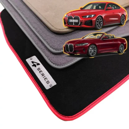 velour bmw g22 g23 g26 gran coupe convertible floor mats for 4 series 2020-2026