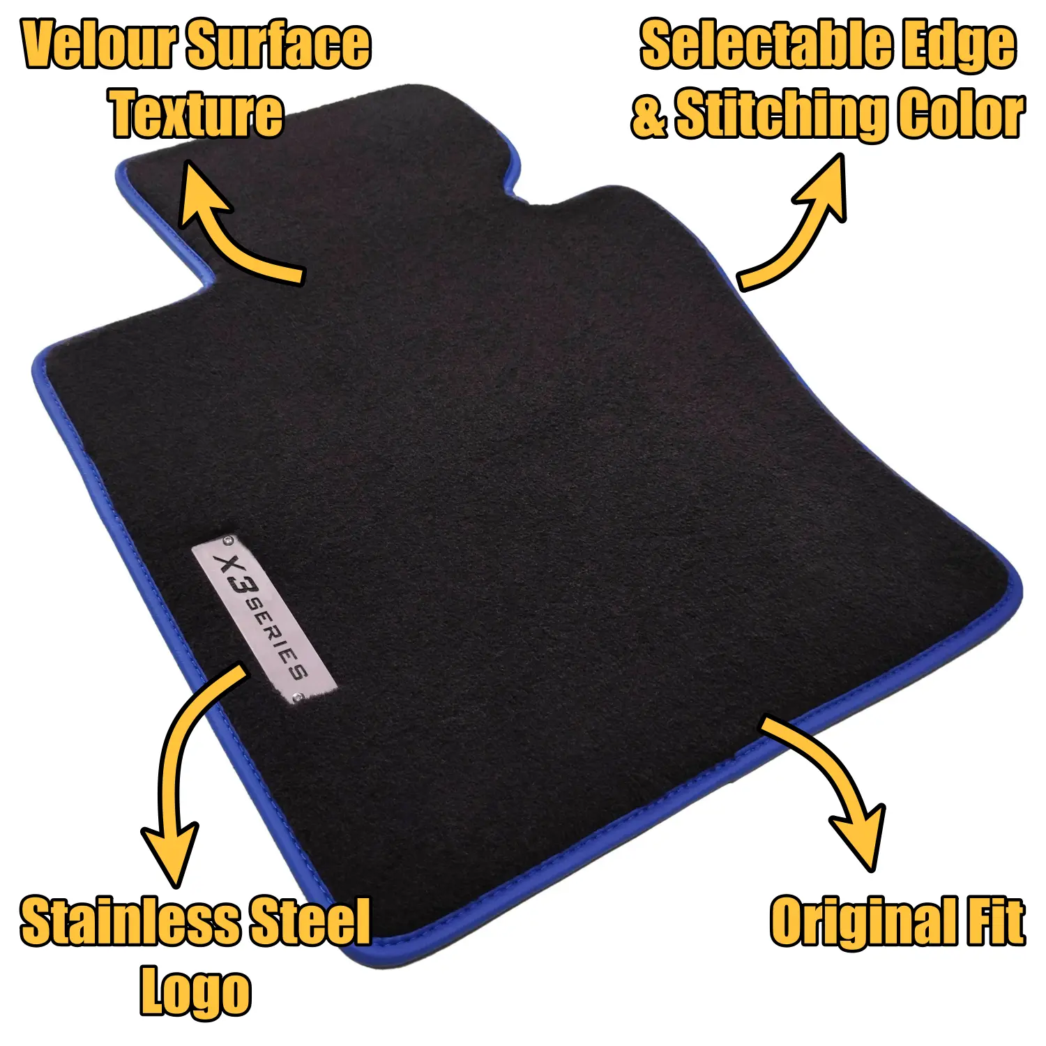velour bmw x3 e83 floor mats features