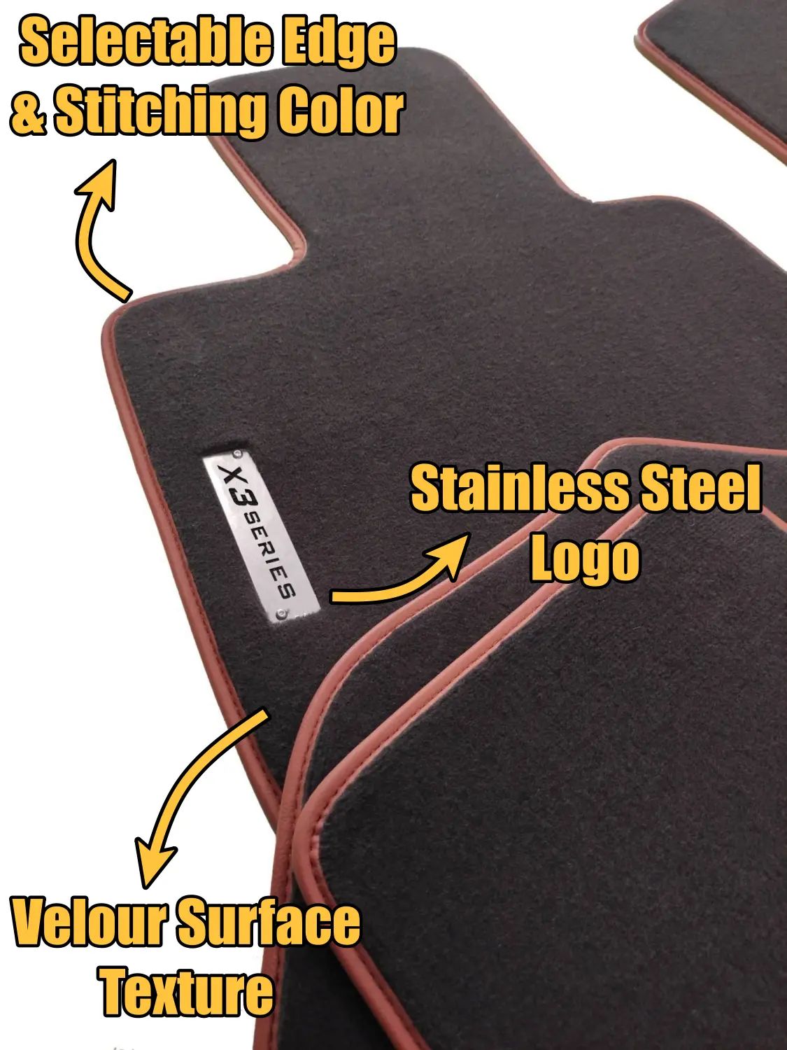velour bmw x3 f25 floor mats features
