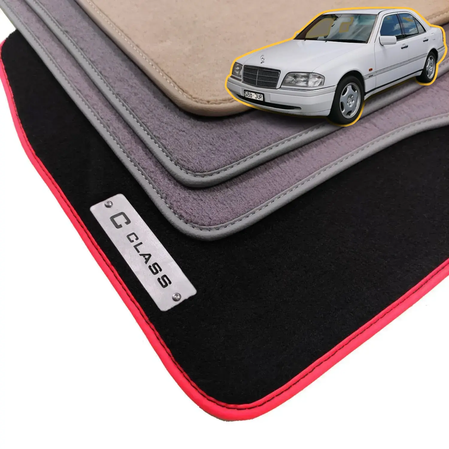 velour c class mercedes w202 floor mats 1992-2000