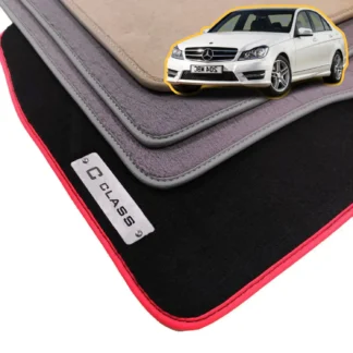 velour c class mercedes w204 floor mats 2007-2014