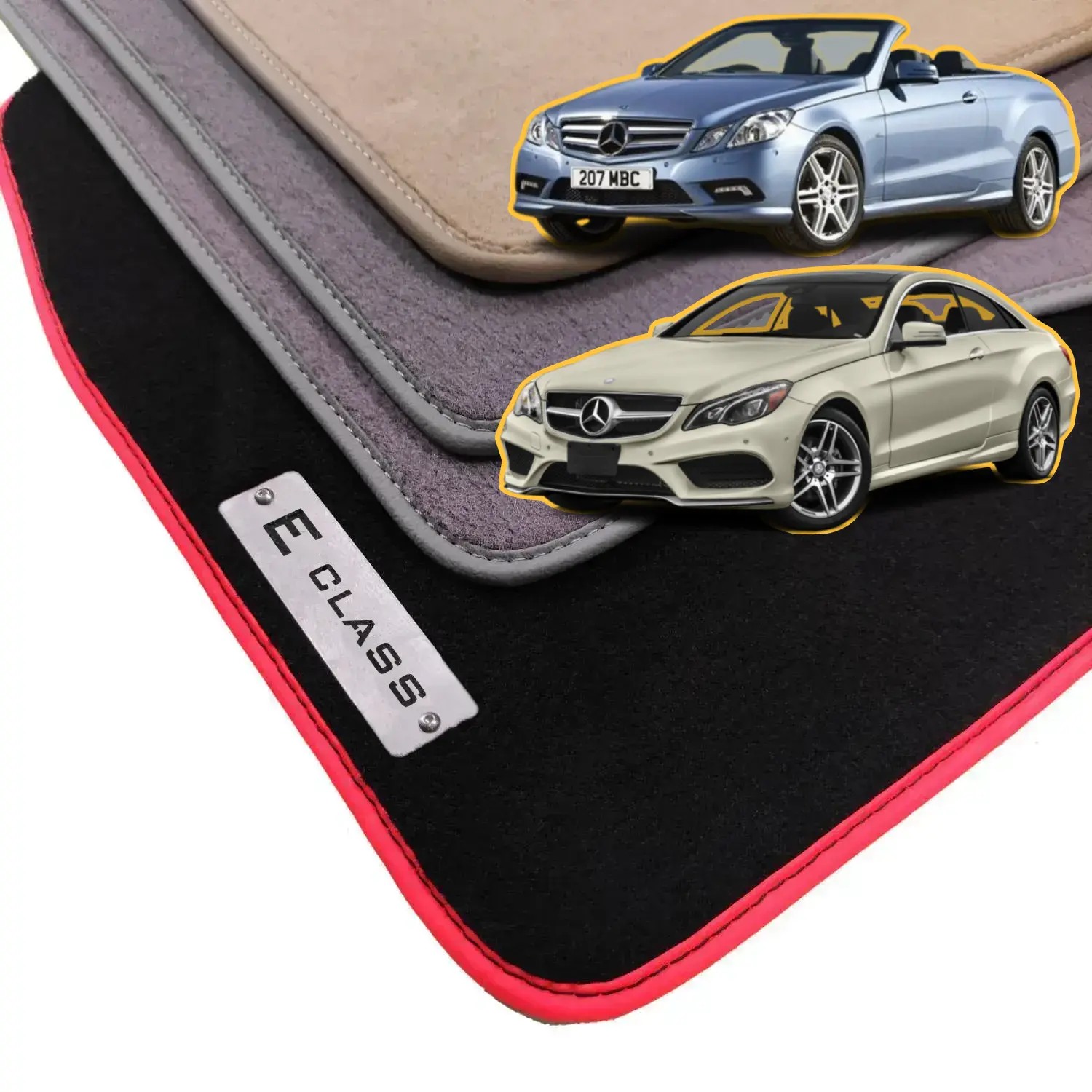 velour mercedes e coupe convertible a207 c207 2009-2017 floor mats