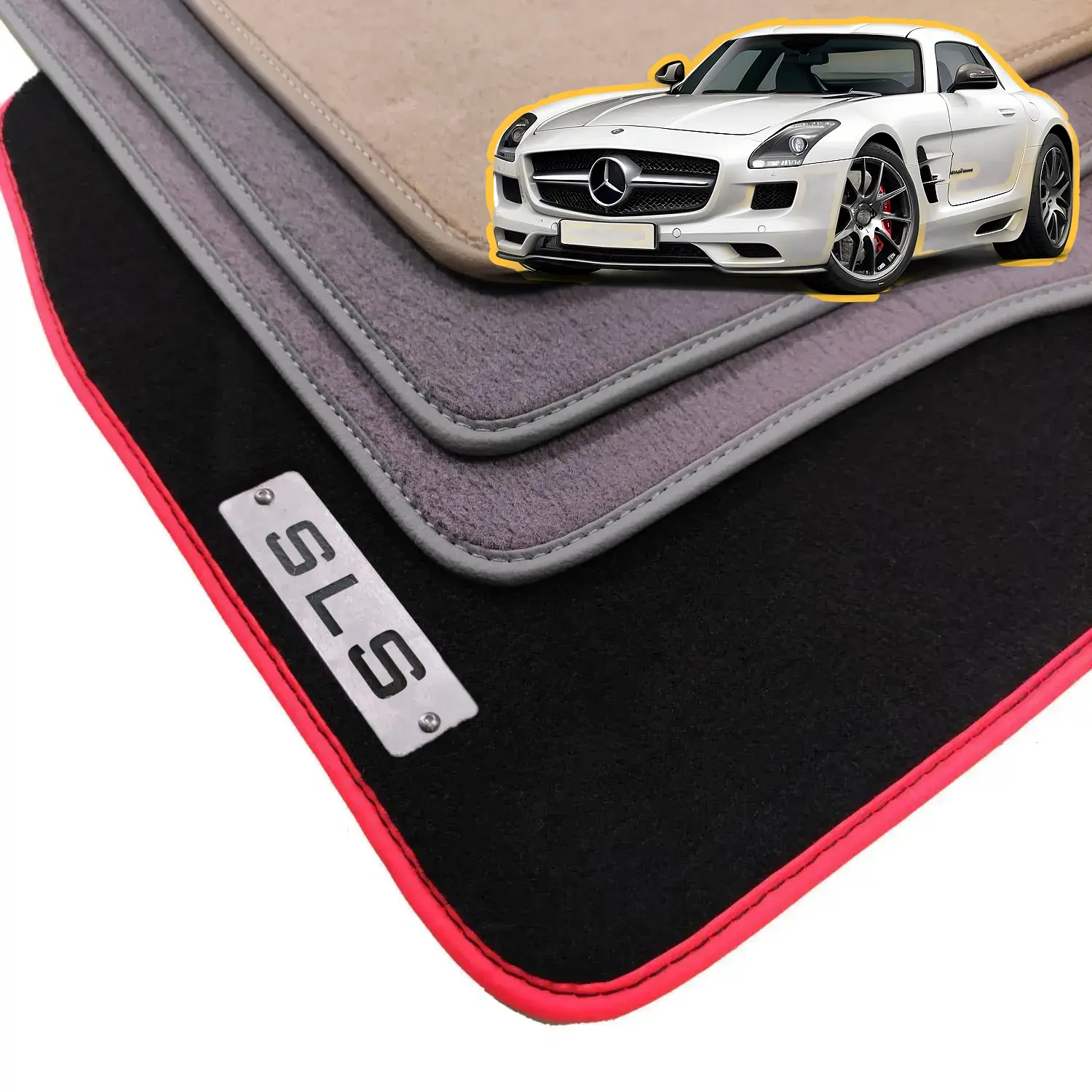 velour mercedes sls r197 floor mats