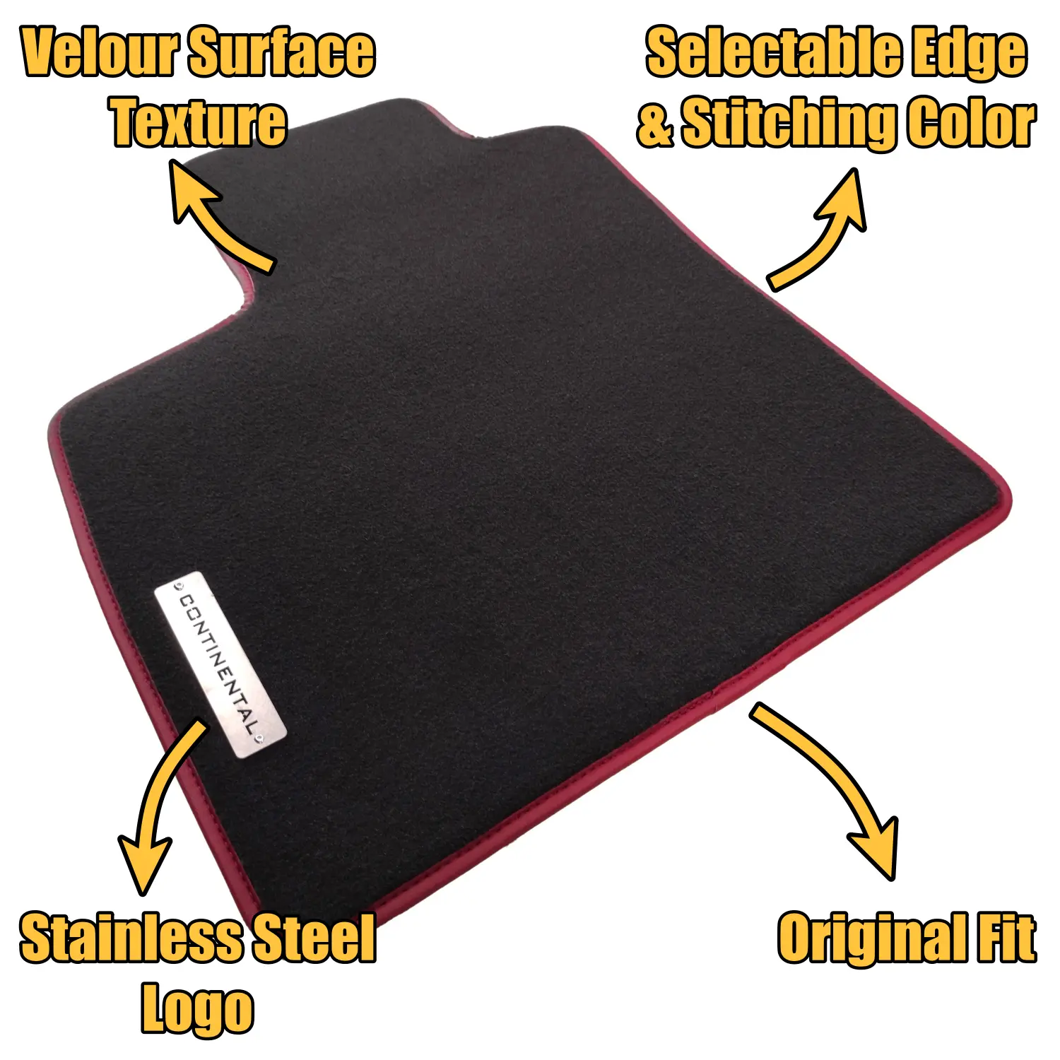 velour bentley continental floor mats features