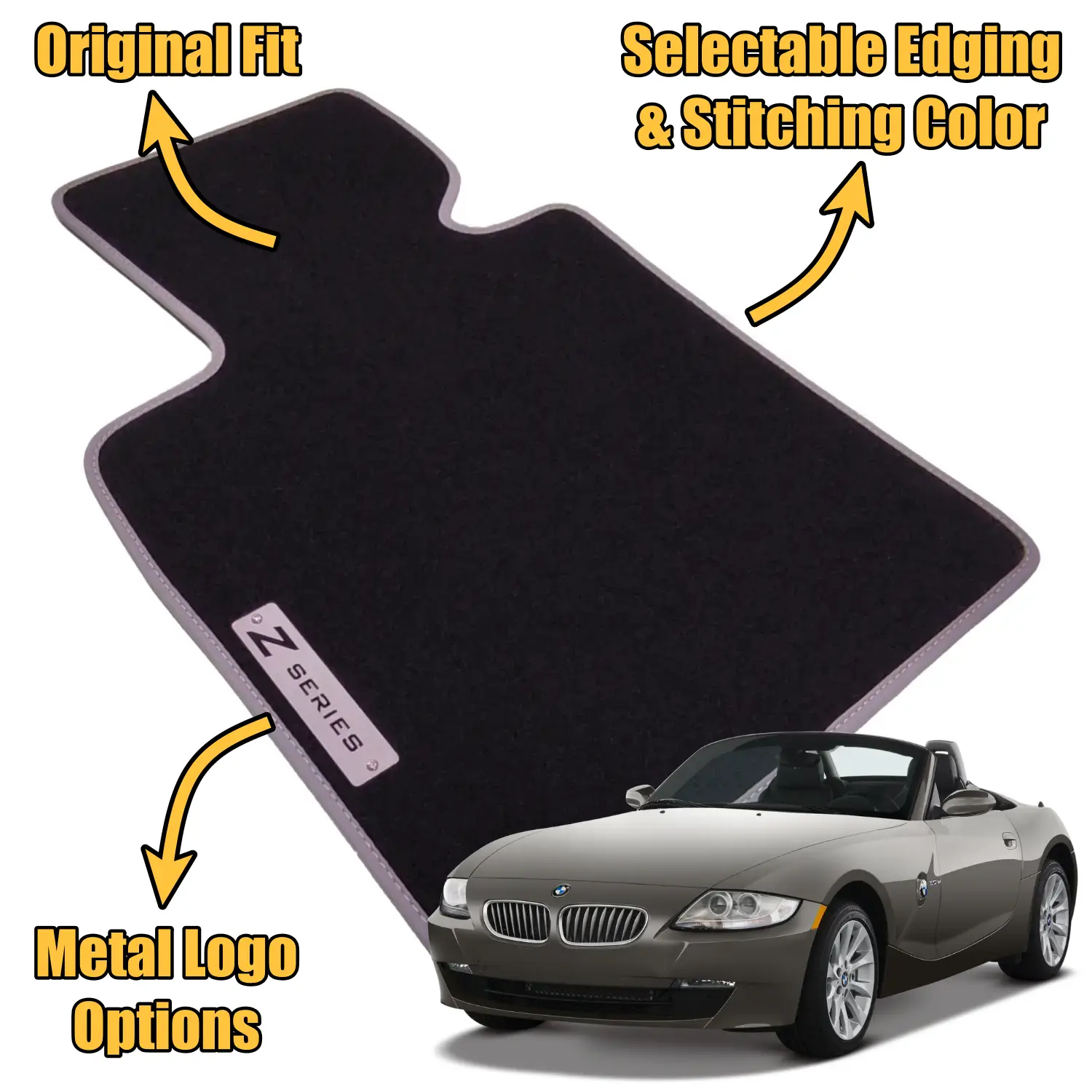 velour bmw z4 e85 floor mats features