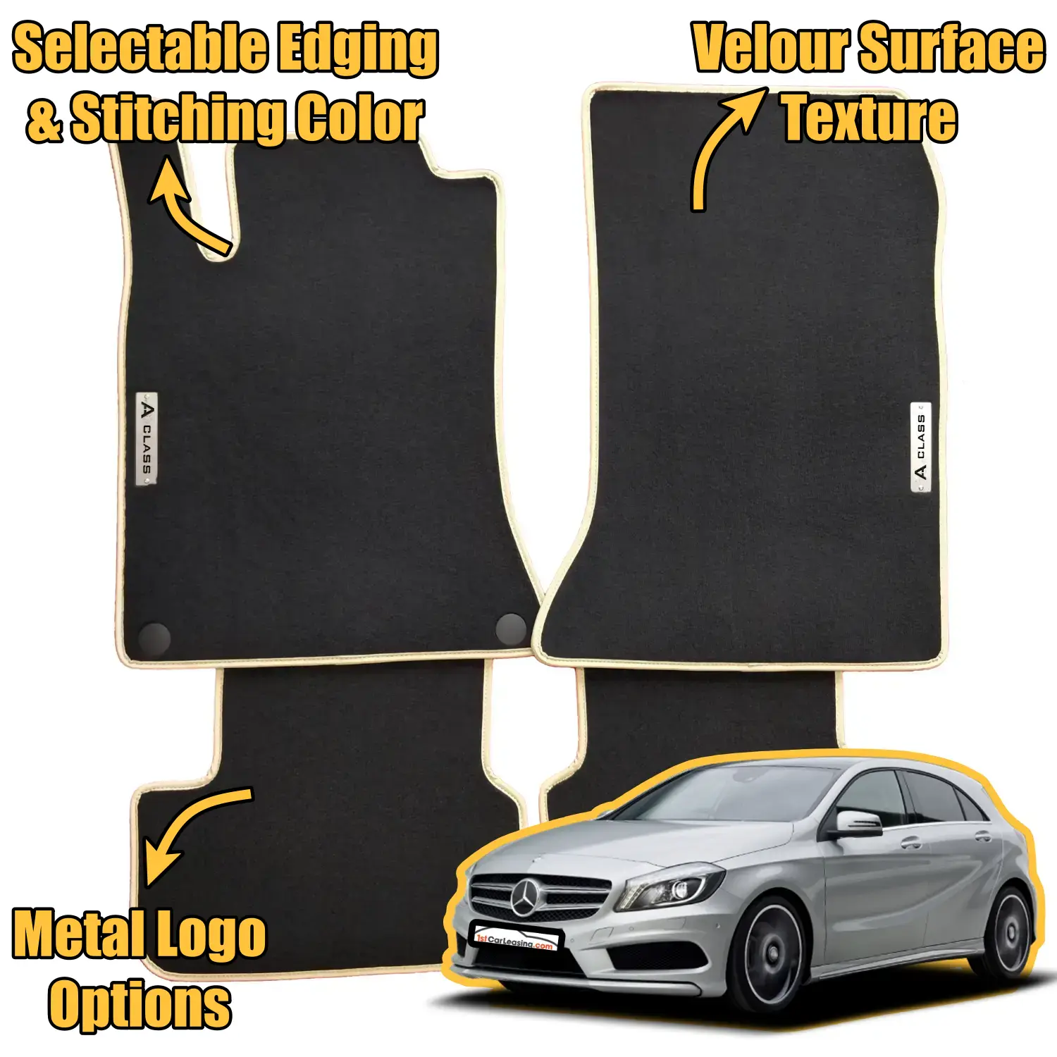 velour mercedes a class w176 floor mats features