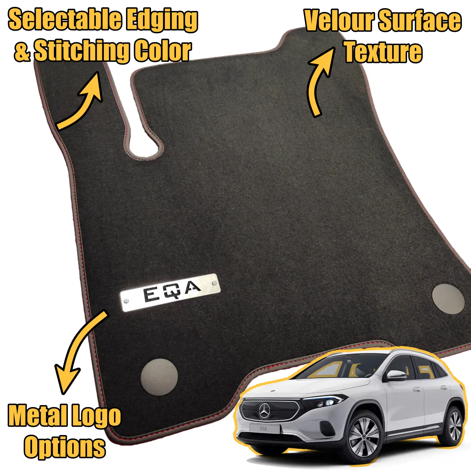 velour mercedes eqa floor mats features