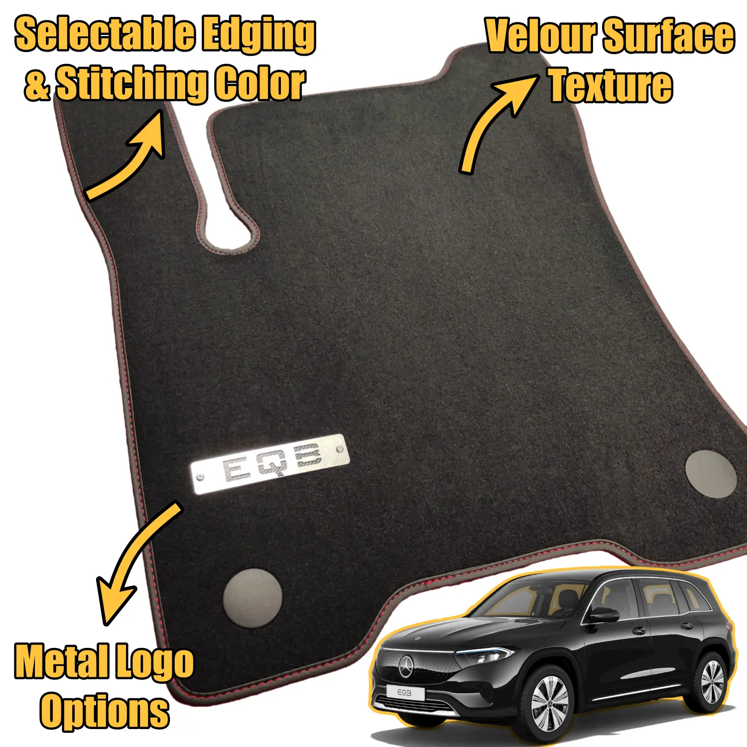 velour mercedes eqb floor mats features